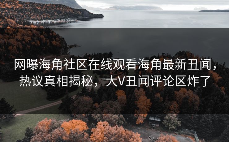网曝海角社区在线观看海角最新丑闻，热议真相揭秘，大V丑闻评论区炸了